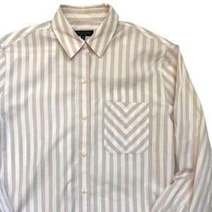 Rag & Bone Maxine Stripe Cotton Poplin Shirt Women SP Mauve Neutral